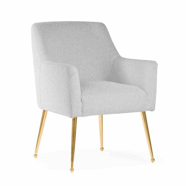 Scaun dining alb/auriu din boucle Amadeus - imagine 2