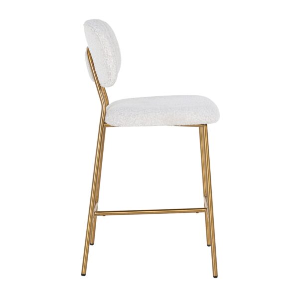 Scaun de bar textil alb H96,5cm Xenia - imagine 4