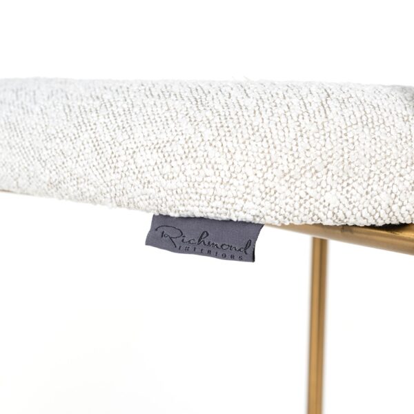 Scaun de bar alb din tesatura boucle H109,5cm Xenia - imagine 5