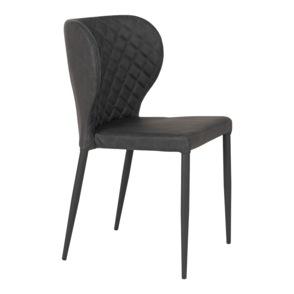 Scaun dining din piele ecologica gri inchis Pisa - imagine 4
