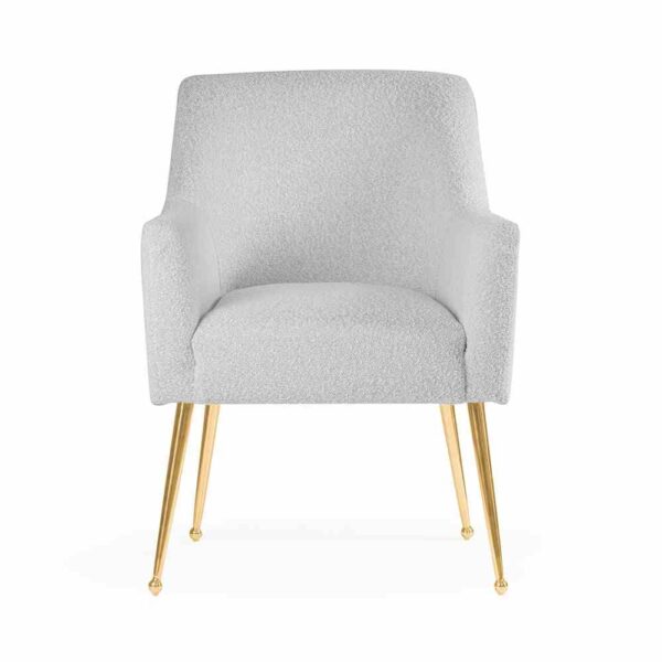 Scaun dining alb/auriu din boucle Amadeus - imagine 3