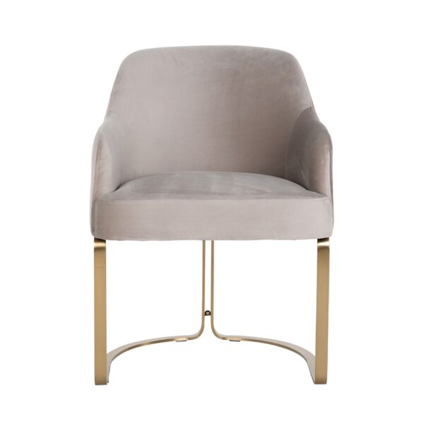 Scaun dining bej/auriu din catifea Hadley - imagine 2