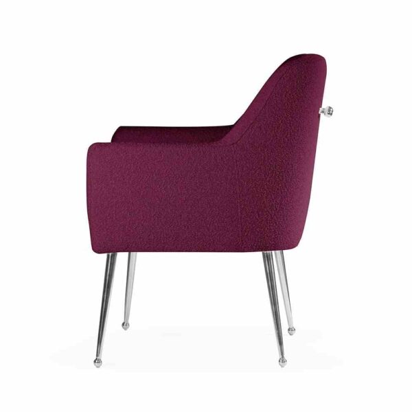 Scaun dining vișiniu/argintiu din boucle Amadeus - imagine 4