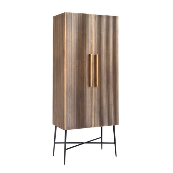 Dulap maro auriu/negru din MDF si metal 182cm Ironville