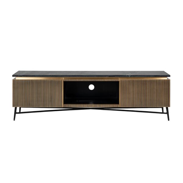 Comoda Tv aurie din MDF si marmura Ironville