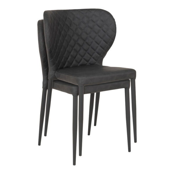 Scaun dining din piele ecologica gri inchis Pisa - imagine 6