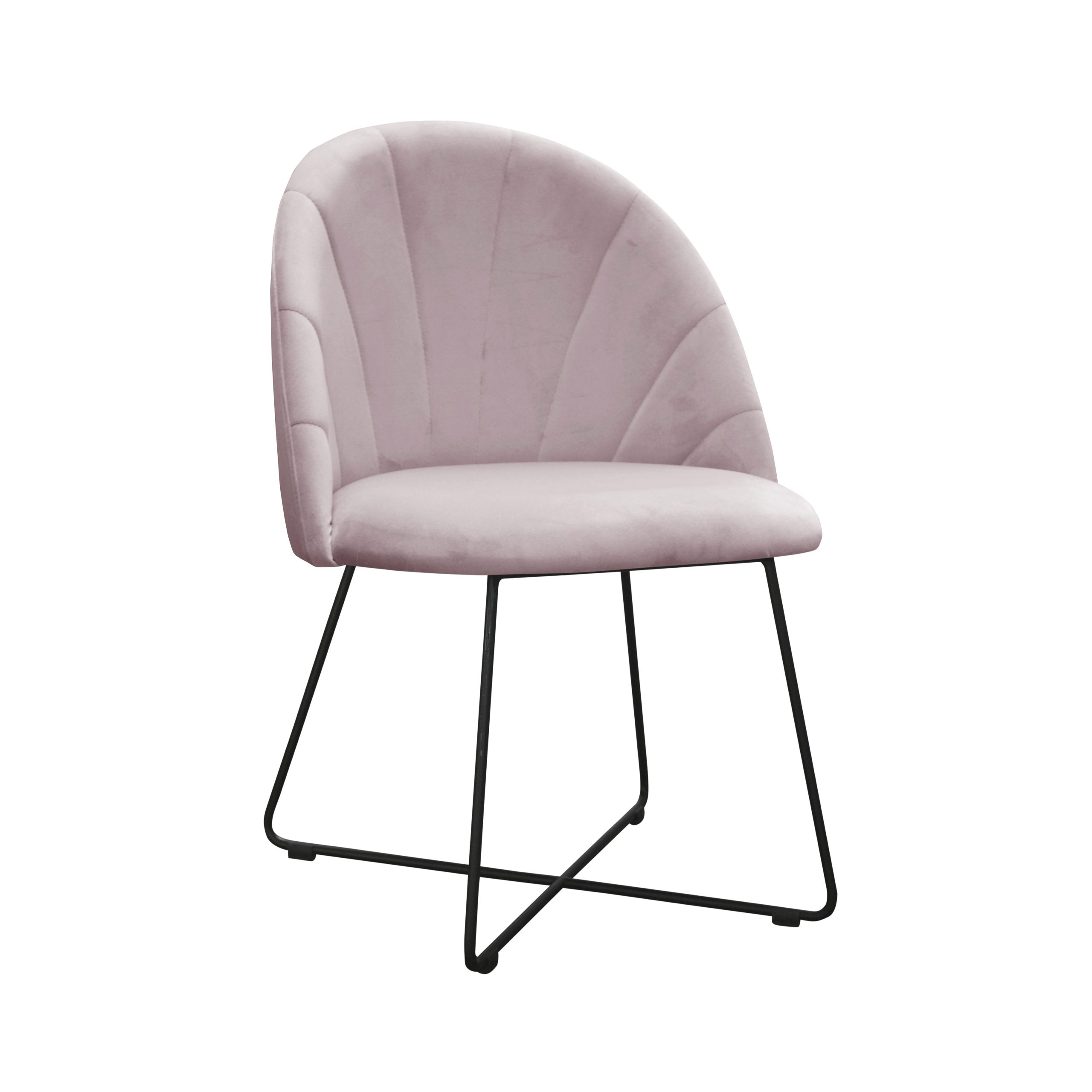 Scaun dining rosu cu picioare negre Ariana Cross - imagine 4