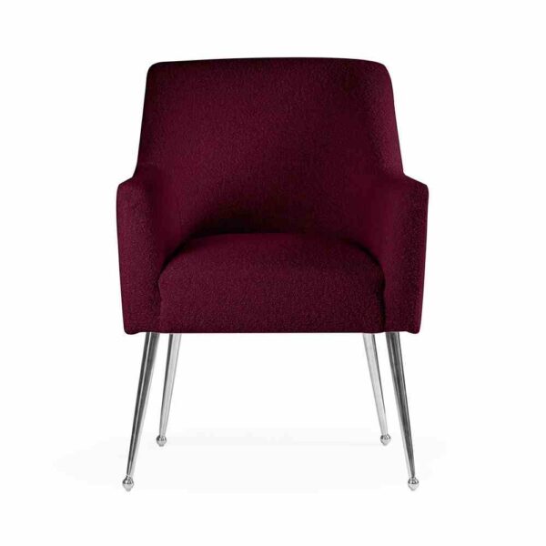 Scaun dining vișiniu/argintiu din boucle Amadeus - imagine 3