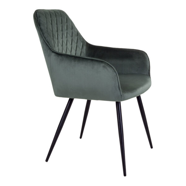 Scaun dining verde din catifea Harbo - imagine 4