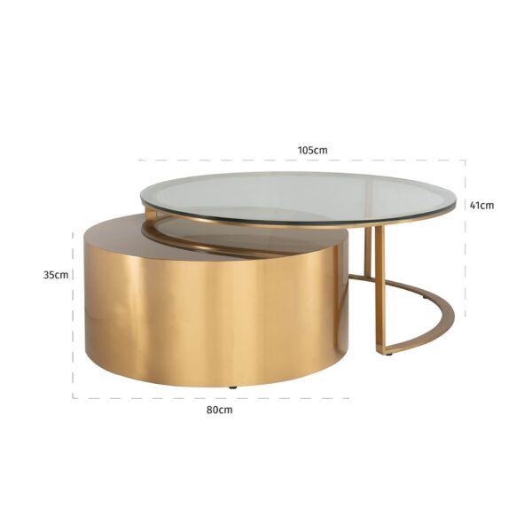 Set 2 mese de cafea aurii Orlan - imagine 3