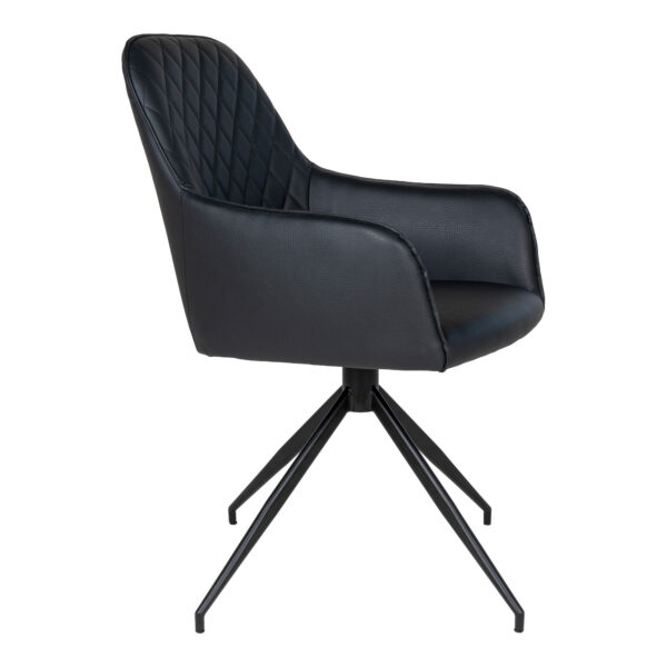 Scaun dining rotativ negru din piele ecologica Harbo - imagine 4