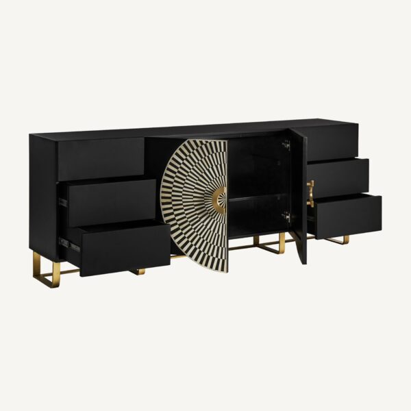 Bufet inferior cu model geometric din MDF și fier Gatsby - imagine 3