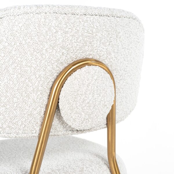 Scaun de bar textil alb H96,5cm Xenia - imagine 7