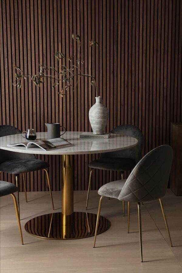 Masa dining rotunda cu baza aurie Ø110 Bolzano - imagine 2
