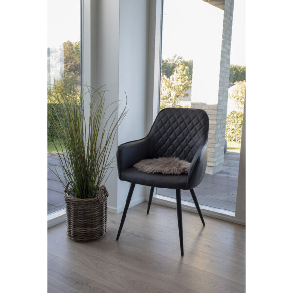 Scaun dining negru din piele ecologică Harbo - imagine 5