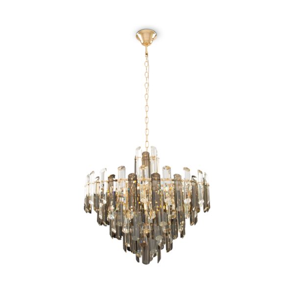 Lustra aurie din metal cu 8 becuri Flare - imagine 3