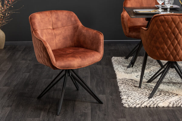 Scaun dining rotativ 180° din catifea maro Euphoria - imagine 3