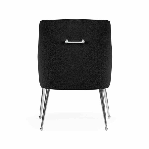 Scaun dining negru/argintiu din boucle Amadeus - imagine 5