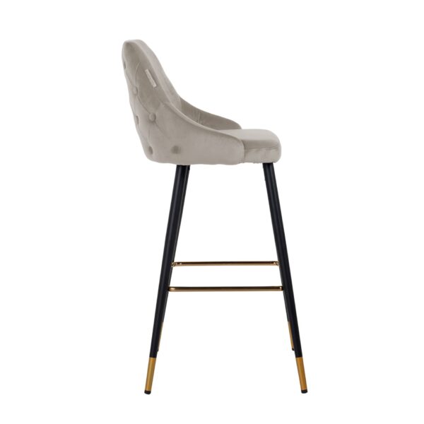 Scaun de bar catifea bej H109cm Imani - imagine 4