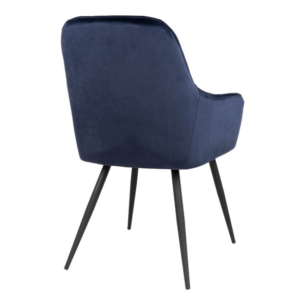 Scaun dining albastru din catifea Harbo - imagine 4