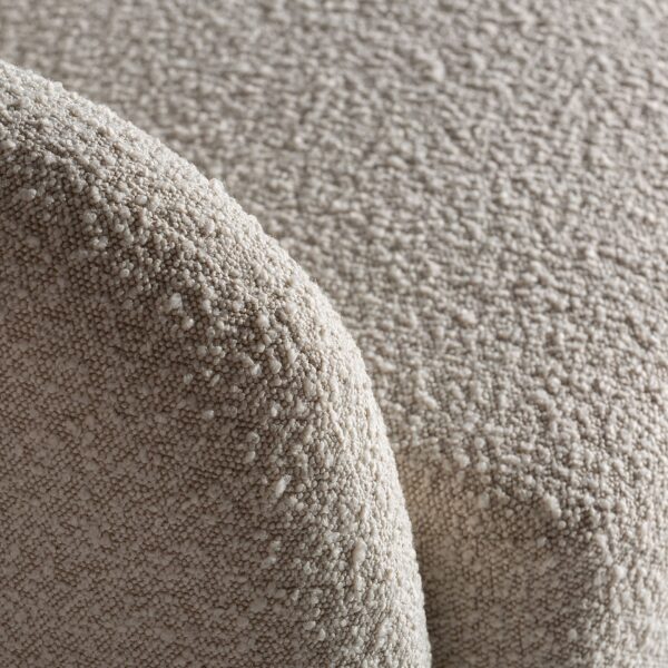 Fotoliu alb/auriu din boucle si lemn de pin Scorze - imagine 6