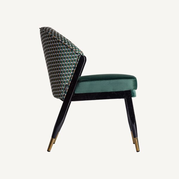Scaun dining verde din catifea si lemn Kelheim - imagine 2