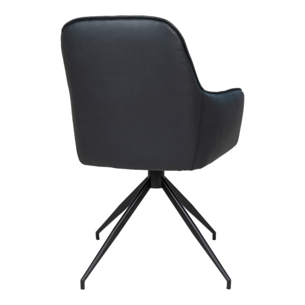 Scaun dining rotativ negru din piele ecologica Harbo - imagine 5