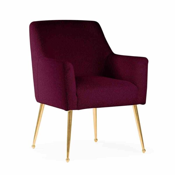 Scaun dining vișiniu/auriu din boucle Amadeus - imagine 3