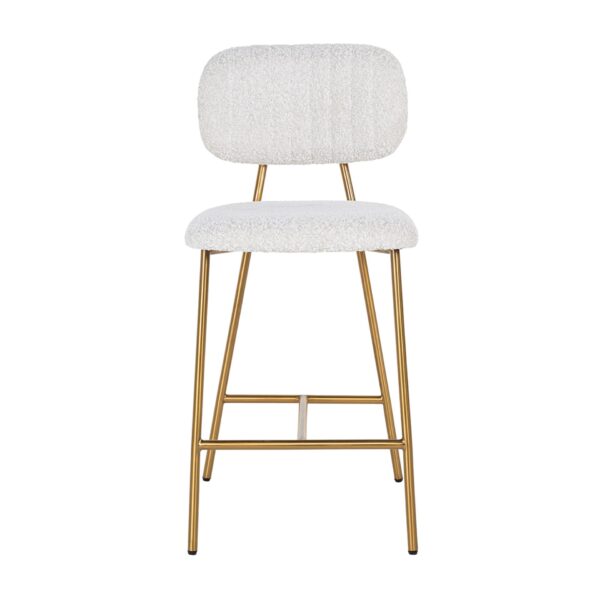 Scaun de bar textil alb H96,5cm Xenia - imagine 3