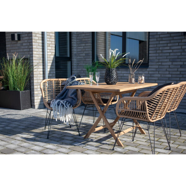 Scaun de exterior maro deschis din ratan Trieste - imagine 6
