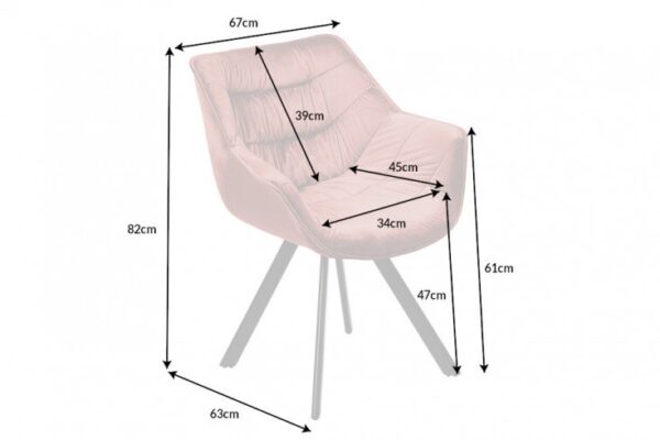 Scaun dining din catifea roz Dutch Comfort - imagine 7