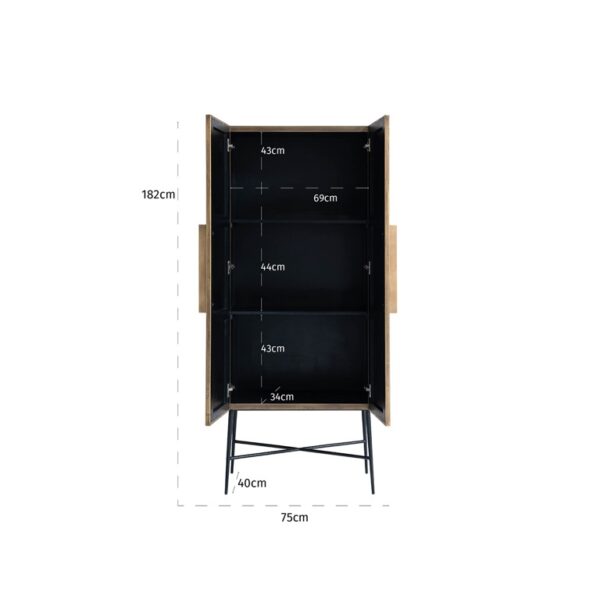 Dulap maro auriu/negru din MDF si metal 182cm Ironville - imagine 6