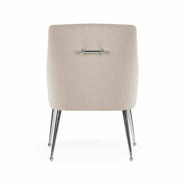 Scaun dining bej/argintiu din boucle Amadeus - imagine 5