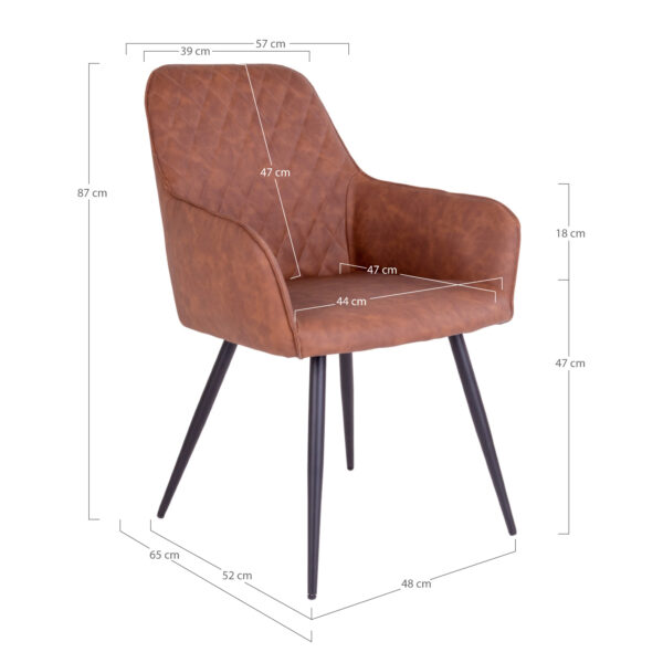 Scaun dining maro din piele ecologică Harbo - imagine 8
