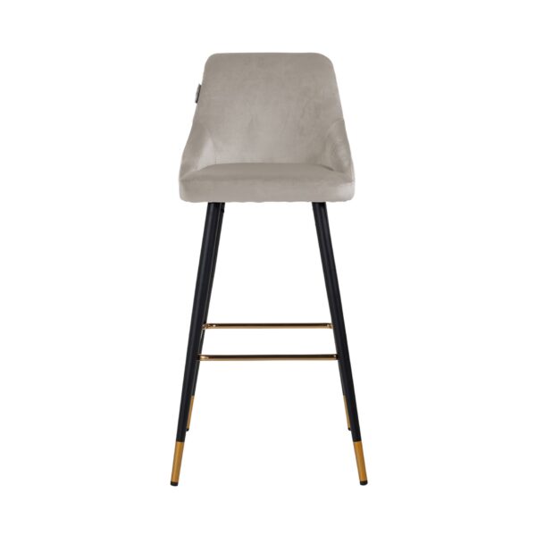 Scaun de bar catifea bej H109cm Imani - imagine 3