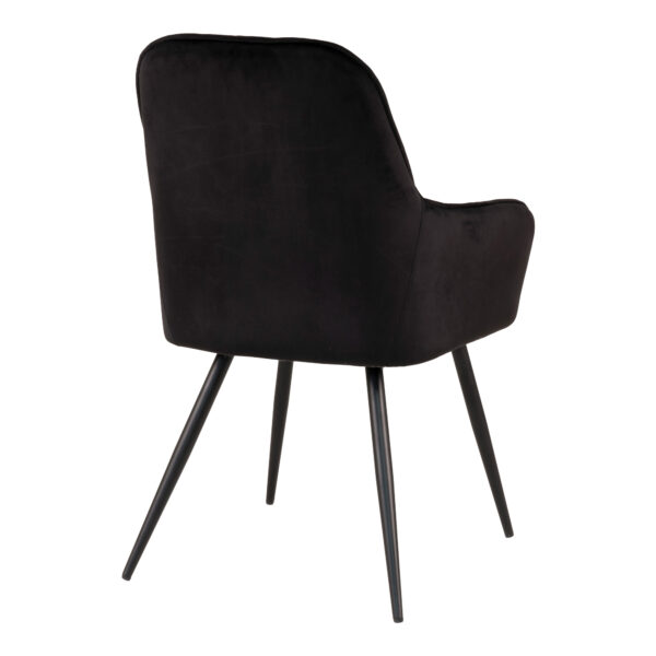 Scaun dining negru din catifea Harbo - imagine 5