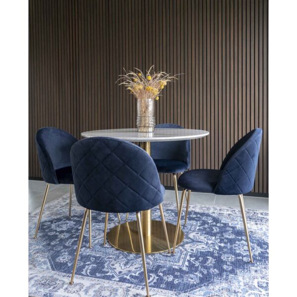 Masa dining rotundă cu baza aurie Ø90 Bolzano - imagine 5