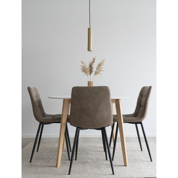 Set 2 scaune dining bej din catifea Middlefart - imagine 2