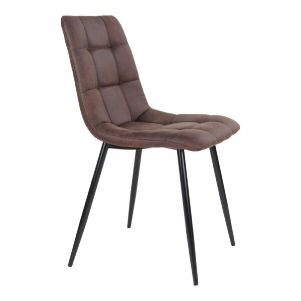 Set 2 scaune dining maro din catifea Middlefart - imagine 3
