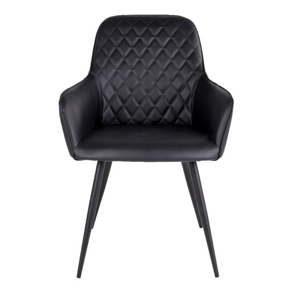 Scaun dining negru din piele ecologică Harbo