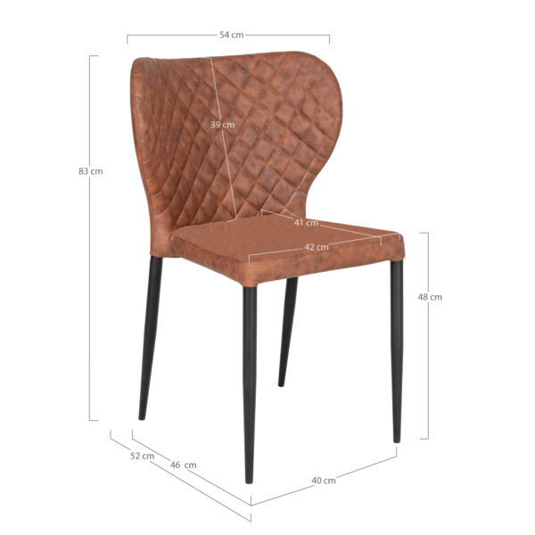 Scaun dining din piele ecologica maro Pisa - imagine 6