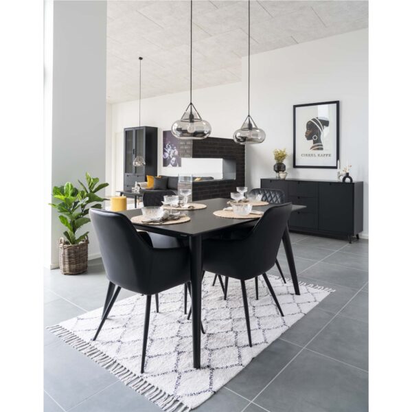 Scaun dining negru din piele ecologică Harbo - imagine 6