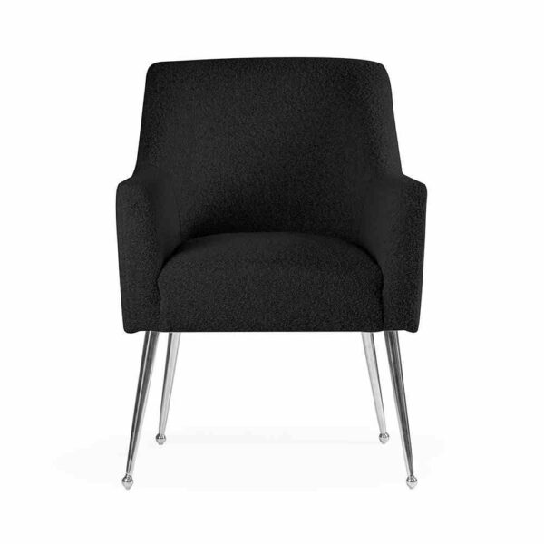 Scaun dining negru/argintiu din boucle Amadeus - imagine 3