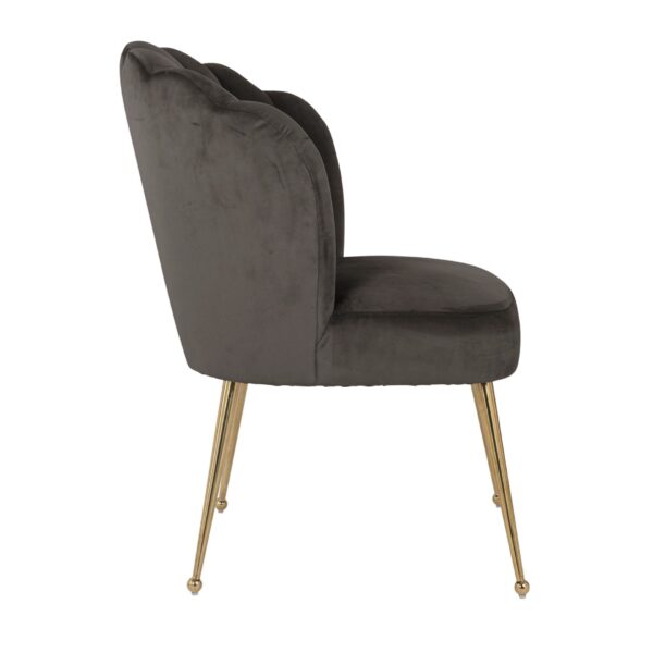 Scaun dining gri/auriu din catifea Pippa - imagine 4