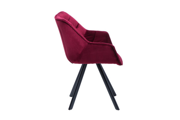 Scaun dining din catifea rosu Dutch Comfort - imagine 3
