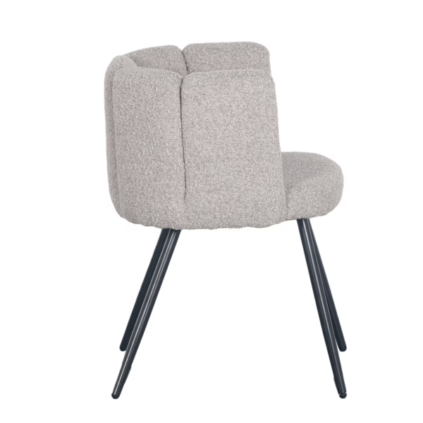 Set 2 scaune dining din boucle gri deschis High - imagine 2