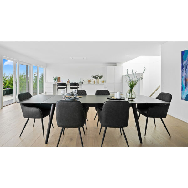 Scaun dining gri din piele ecologică Harbo - imagine 2