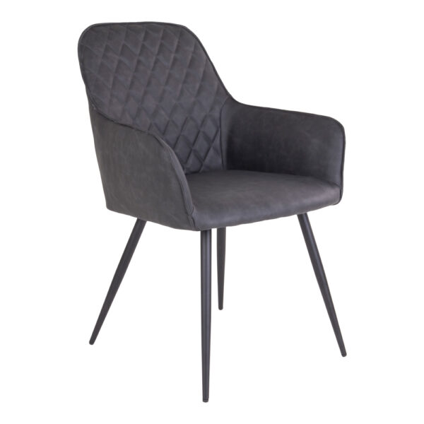 Scaun dining gri din piele ecologică Harbo