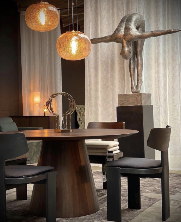 Masa dining rotunda din lemn Ø150 cm Congo - imagine 2