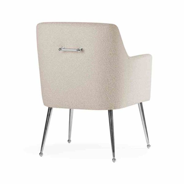 Scaun dining bej/argintiu din boucle Amadeus - imagine 2